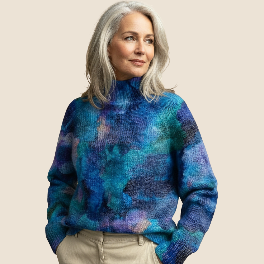 Flora | Artistieke gebreide turtleneck trui