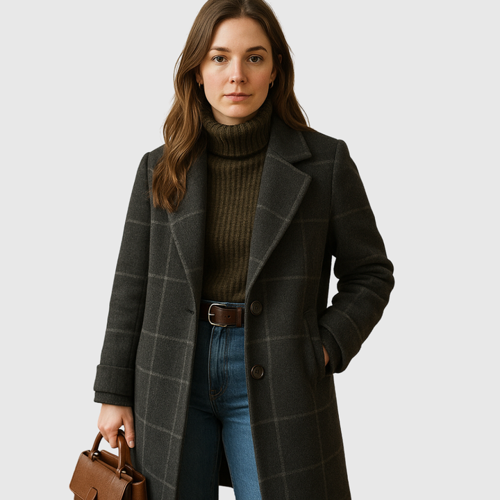 Fiona – Klassieke Ruiten Wintermantel