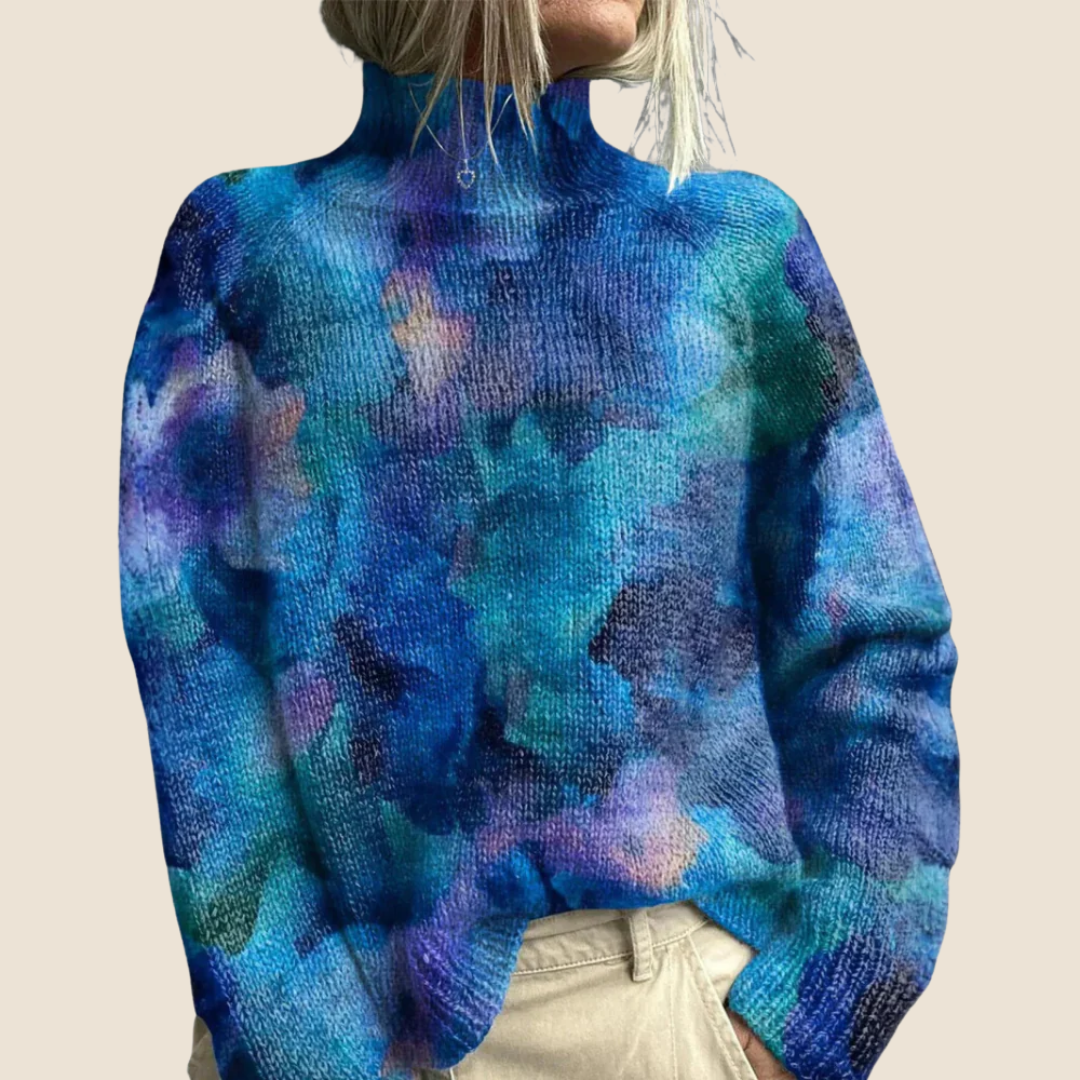 Flora | Artistieke gebreide turtleneck trui