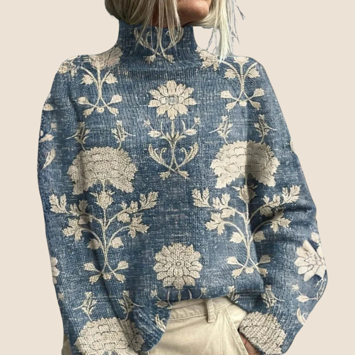 Flora | Artistieke gebreide turtleneck trui