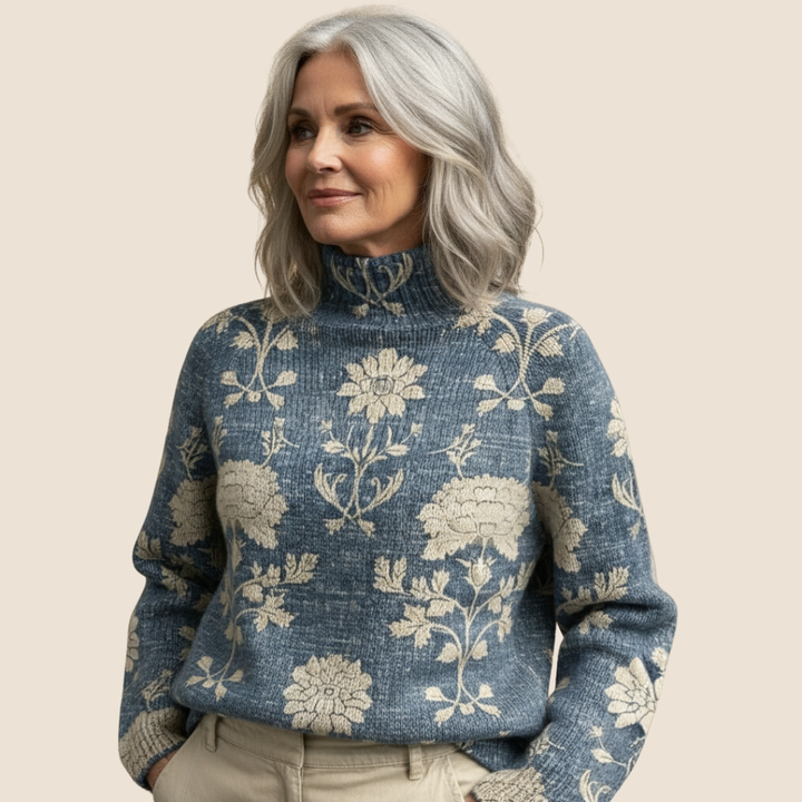 Flora | Artistieke gebreide turtleneck trui