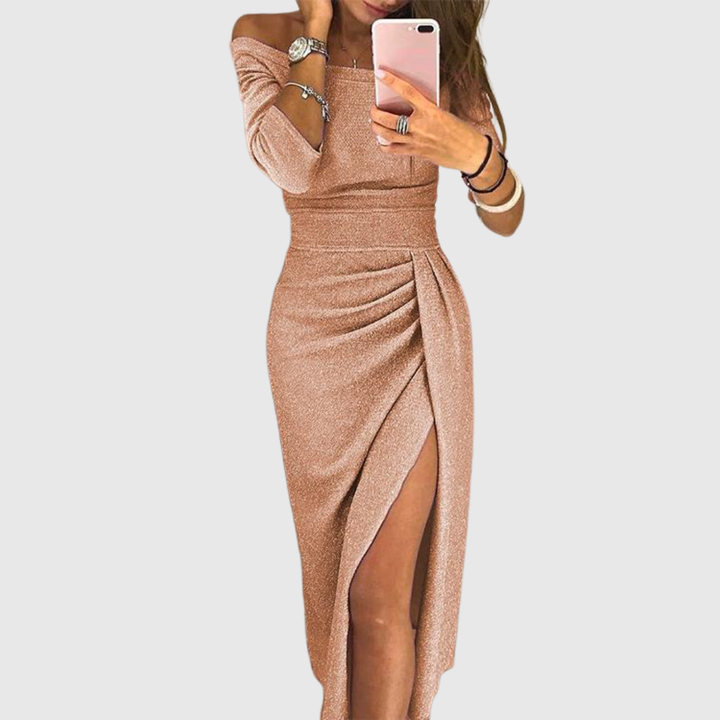 Isabeau | Chique halter-maxijurk met sierlijke, vloeiende pasvorm